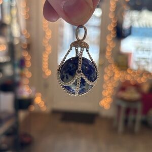 Elegant Lapis Luzi Ball Pendant by Starborn Creations